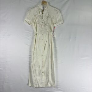 Rouje Linen Embroidered Midi Dress